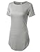 URBANCLEO Womens Hip Hop Hipster Fashion Mini Dress Jersey Long Tshirt HGRAY XL