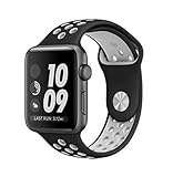 Apple Watch Band - Vitech Soft Silicone Nike+ Sport Style Replacement iWatch Strap band for Apple Wrist Watch Series 1 Series 2 (42mm Black/White)