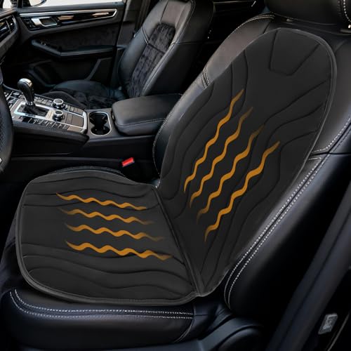 DgiqLeite Car Seat Cushions with Full Back Comfortable Universal Seat Cover for Cars Pickup SUV Van(Black/1 Pack)