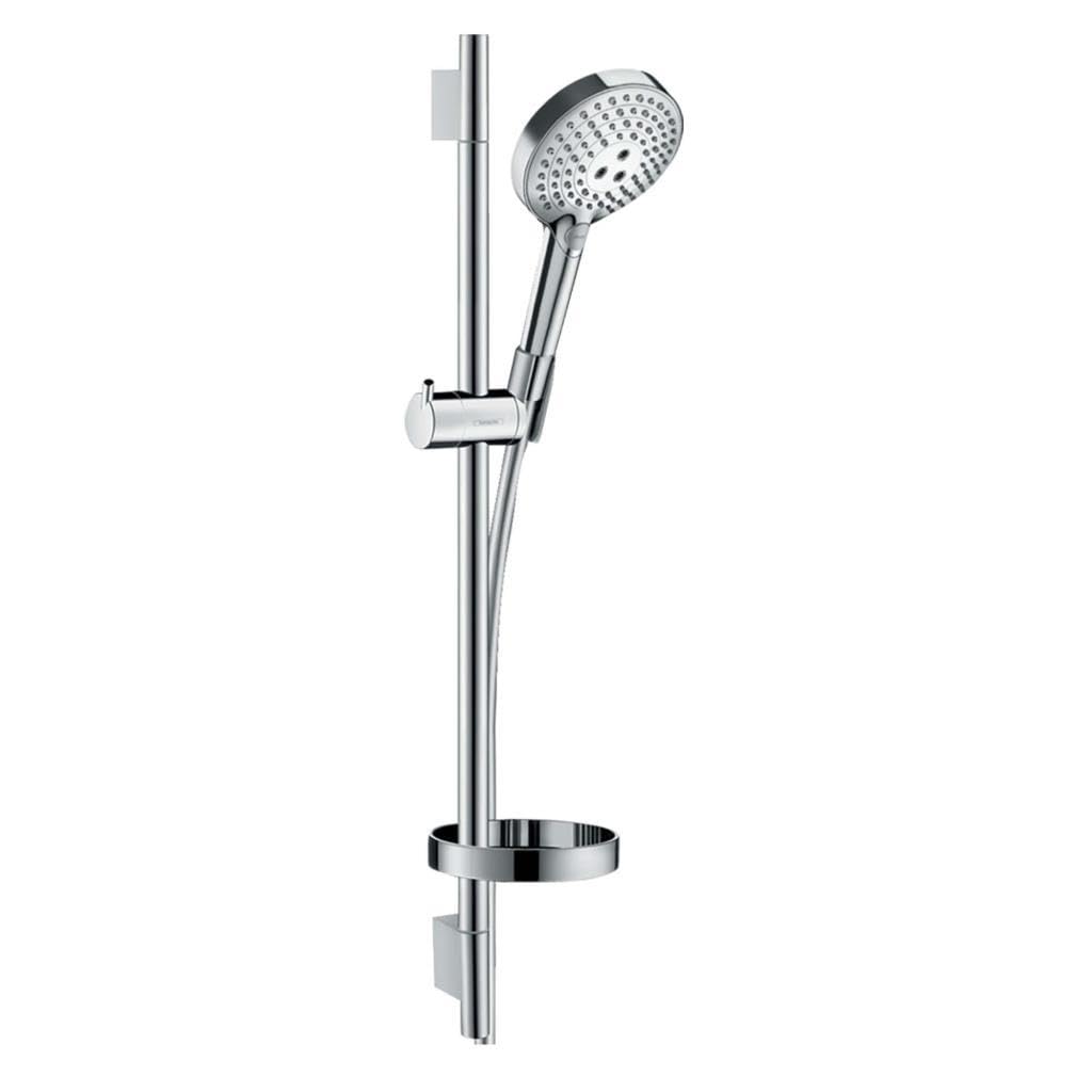 hansgrohe Raindance Select S - shower set with shower head, shower bar 65cm, shower hose 160cm and shower head holder, hand shower with 3 sprays (incl. PowderRain), chrome, 27654000