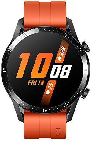 HUAWEI Watch GT 2 Smartwatch 46 mm, Durata Batteria fino a 2 Settimane, GPS, 15 Modalità di Allenamento, Display del Quadrante in Vetro 3D, Chiamata Tramite Bluetooth, Arancione (Sunset Orange)