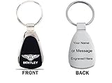Personalized Bentley Keychain & Keyring - Black Teardrop