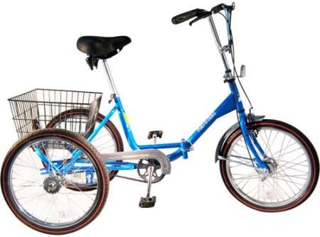 Worksman CyclesPT2F-W-BLUE 20" Trifecta Adult Single Speed Folding Tricycle,Blue Color