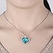 Lelekiss Blue Crystal Halo Heart Pendant Necklace Jewelry Gift for Mom, Wife, Girlfriend