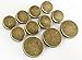 11 Pieces Vintage Antique Brass (Bronze) Plain Metal Blazer Button Set - Flat Surface - for Blazer, Suits, Sport Coat, Uniform, Jacket