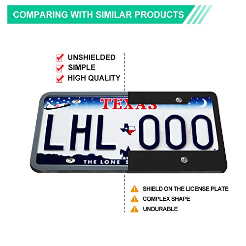 YOOHE License Plate Frame - Silicone License Plate Frame, Black License Plate Frames, License Plate Frame Holder with Rust-Proof, Rattle-Proof, Weather-Proof for Standard U.S. License Plate - Thumbnail 5