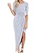 Eliacher Women's Knitting Tucked Long Maxi Dresses Cocktail Sexy Party Dresses