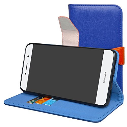Huawei Y7 2017 Case,Mama Mouth [Stand View] Premium PU Leather [Wallet Case] With Card Slots Cover For Huawei Y7 2017 Smartphone,Dark Blue