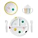 Kate Spade New York Melamine Dining Set with a Bowl, Plate, Utensils, & Sippy Cup, Hey Baby (Multicolored)