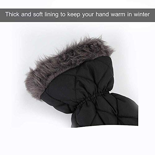 TKKEUEP Ice Scraper Mitt for Windshield -Waterproof Snow Ice Scrapers Glove Lined Thick Fleece Durable Ice Scrapers (Black)