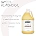 Bon Vital' Sweet Almond Oil Skin & Hair Moisturizer & Gentle Massage Oil, Carrier Oil for Diffusers, Improve Hair Texture and Hydrate Skin, 100% Pure Massage Therapy Oil, 1 Gallon