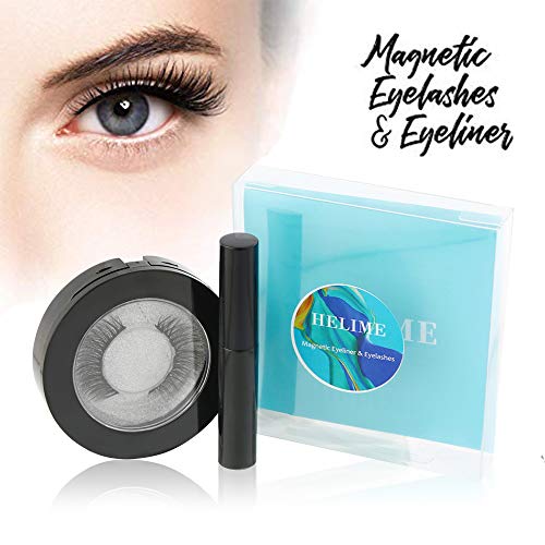 Magnetic Eyelashes with Eyeliner Kit, HELIME Natural Look Fake Eyelashes and Waterproof Magnetic Eyeliner and Reusable, 3D False Eyelashes without Glue Adhesive, Light Weight and Easy to Wear - Thumbnail 7