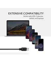 Aukey Cable USB C corto, Type-C a USB 2.0 Cable de carga (2-Pack 0.7 ft 0.2 m) para Samsung Galaxy Note 8 S8 S8 +, LG G5 V20, HTC 10, Nexus 6P 5 x, Google Pixel y más
