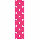 Offray Grosgrain Polka Dot Craft Ribbon, 1 1/2-Inch x 9-Feet, Shocking Pink