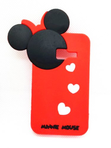 3D Cute Lovely Minnie Mouse Heart Dot Bow Case Cover For Smart Mobile Phones (Samsung Galaxy Discover S730G S730M S740 R740C /Cricket Centura S738C /Straight Talk /Net10, Red)