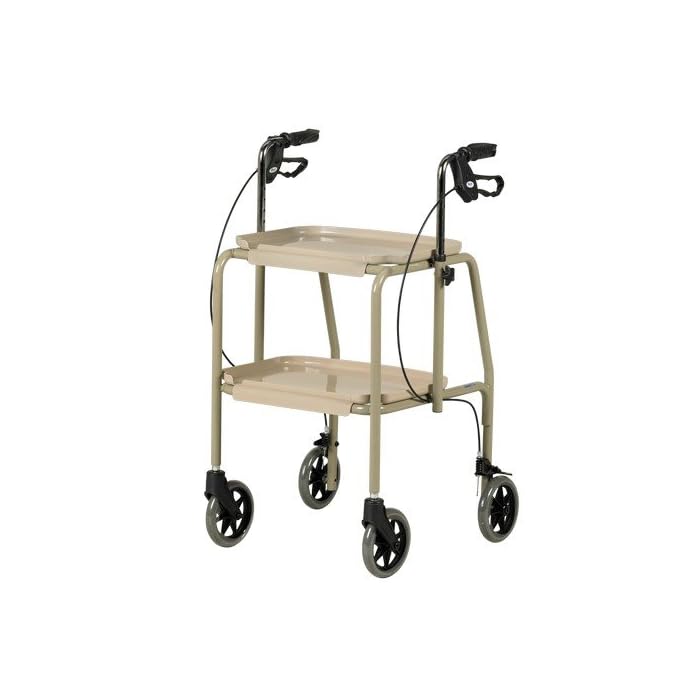 Homecraft Walker Trolley, Beige, Mobility Aid with Builtin Trays for