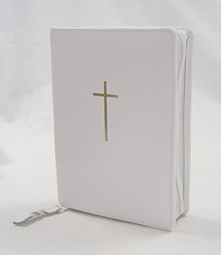 MaMeMi rei?verschl. Bible, Cow Nappa Leather, White with Gold Cross
