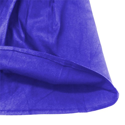 Dressever Women's Vintage A-line Printed Pleated Flared Midi Skirts Royal Blue Medium - Thumbnail 5