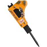 MACHPRO Mini Excavator Attachment Hydraulic Breaker Hammer,With Nitrogen bottle, tool boxSmall Digger Concrete Breaker Attachment,Drilling Tool