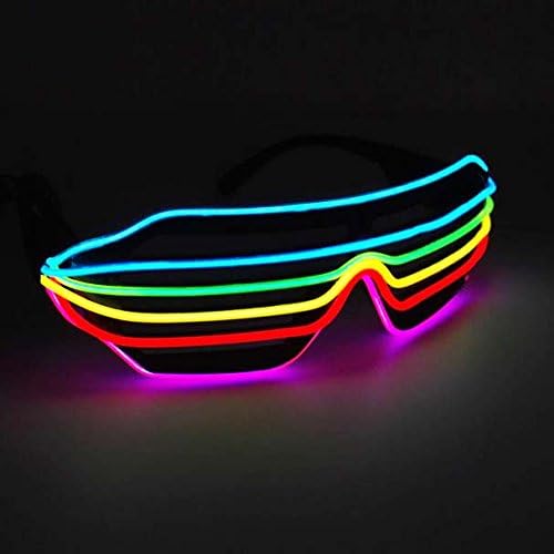Light up Glasses EL Wire LED Glasses Light Shutter Frame Costumes Eyeglasses Party 6 Colors Stage Glasses Sound Control