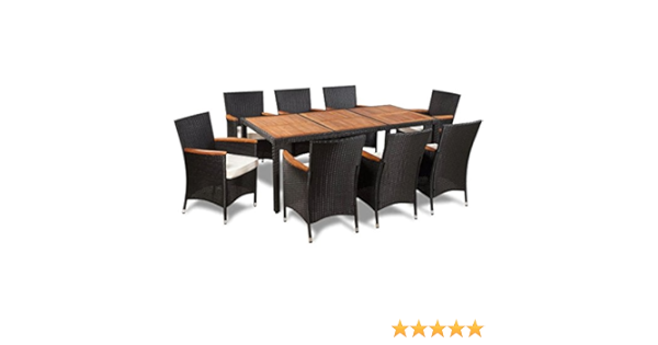 Festnight Muebles de Jardín de 9 Piezas Conjunto de Comedor ...