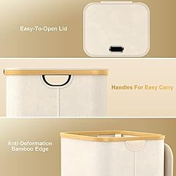 Homykic Laundry Hamper with Lid, 100L Tall Laundry