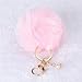DZT1968® Solid Color Imitate Rabbit Fur Ball Keychain Handbag Key Ring Car Key (Pink)