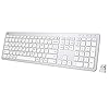 iClever-Wireless-Keyboard-Rechargeable-Wireless-Keyboard-Ergonomic-Full-Size-Design-with-Number-Pad-24G-Stable-Connection-Slim-White-Keyboard-for-Windows-Mac-OS-Computer iClever 2.4G Wireless Keyboard - Rechargeable Wireless Keyboard Full Size Design with Number Pad, 2.4G Stable Connection…