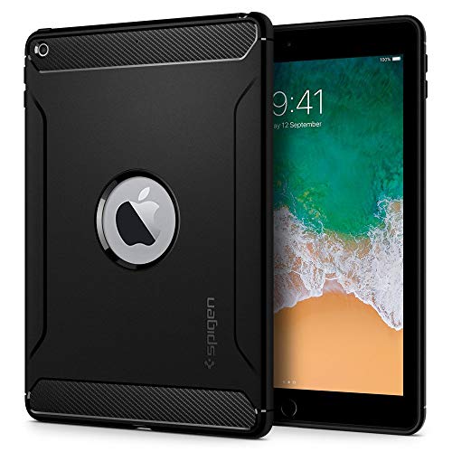 Spigen Rugged Armor Compatible con Apple iPad 9.7 (2017/2018) Funda - Negro