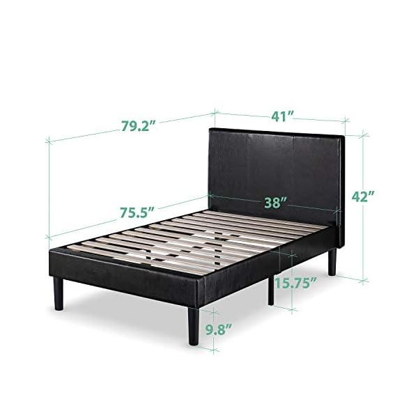 Zinus Gerard Deluxe Faux Leather Upholstered Platform Bed / Mattress