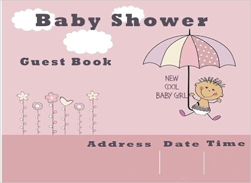 Baby Shower Guest Book Girl Umbrella Wonderful Record Best Memories