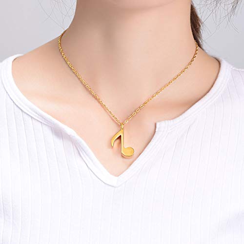 Cremation Jewlery Music Note Urn Pendants Keepsake Memorial Necklace for Human Pet Ashes Treble Clef Locket Ash Holder for Women Men,Gold