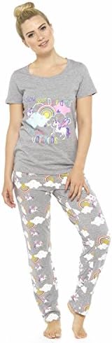 K Collection Ladies Unicorn Novelty Sparkle Cotton Pyjamas, Sizes 8,10,12,14,16,18,20 & 22