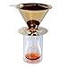 Clever Coffee Filter /Dripper - Titanium Coated Gold Stainless Steel Coffee Filter with Cup Stand, Permanent Reusable Paperless Hand Cone Drip Pour Over Coffee filters -Carefree Life (Gold)