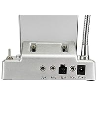 TIVDIO JT-5008 Sistema de altavoces de ventana, sistema de intercomunicador de ventana, banco de doble vía, micrófono de intercomunicación para banco, hospital, estación de autobús y otros lugares con cristal antirrobo (plata, 1 paquete)
