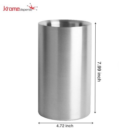 Krome Stainless Steel Ice Bucket Double Walled Wine Chiller, Brushed Stainless - C783