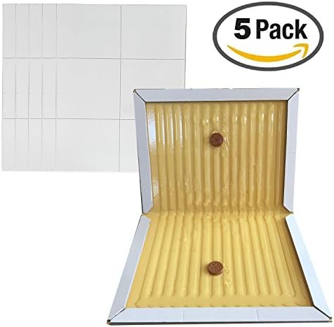 KChoies 5 Pack Thickened Extra Strength Large Mice Rats Insects Sticky Striped Glue Traps, Peanut Butter Scented Indoor Outdoor Mouse Glue Boards, Yellow Glue