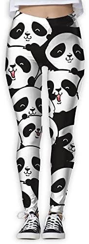 XIUARROWXIU Women's Yoga Capris Black Panda Athletic Bandage Running Pants Workout Leggings