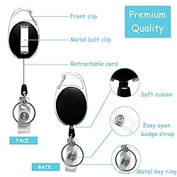 Diateklity 20 Pack Retractable Badge Holder with