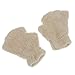 APAS Women Winter Fluffy Bear Cat Plush Paw Claw Glove Half Finger Cute Gloves Mittens Beige