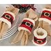 Amberetech 4pcs Napkin Rings Holder,Santa Belts Design,Party Dinner Table Decor