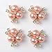 Prettyia 10Pcs Cute Fashion Jewelry Crystal Rhinestone Flowered Pearl Button Necklace Ornaments Hair Band Decors Earrings Supply Rose Gold