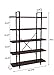 O&K FURNITURE 5-Tier Industrial Style Bookshelf, Wood and Metal Bookcases Furniture, 70