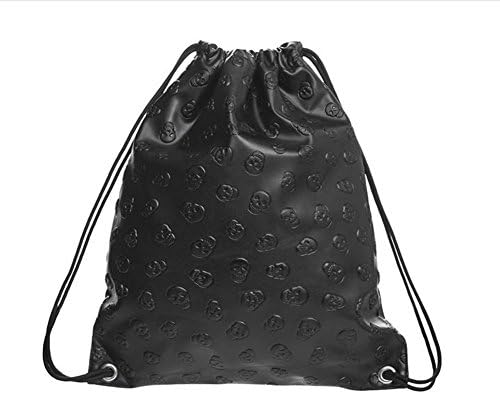 PSFY Gym Sack Bag Drawstring Backpack Sport Bag School Travel Backpack Sackpack Shoulder Bags (Skull)