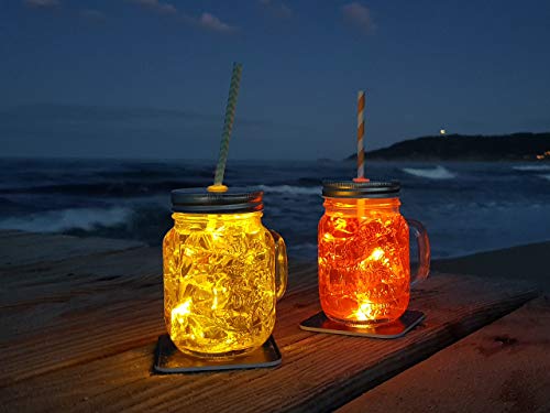 Interluxe LED Untersetzer 4er Set - Black Gin - Vier leuchtende Untersetzer für Gläser als Deko für Party und Bar – Bild 5