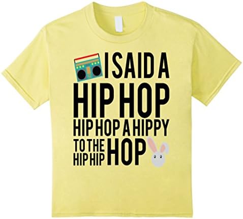 Kids Funny Easter Shirt Hip Hop Rap Music Bunny Kids School 10 Lemon