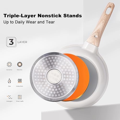 Cookware Set - Nonstick Pots and Pans Set Kitchen Cooking Pot and Pan Set with Lids, Non-stick Granite Cookware Sets Induction Pans for Cooking Set with Grill Pan, frying pan, Stockpot and Saucepan