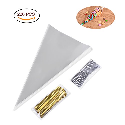 Uarter Cone Shaped Treat Bags with Twist Ties 4