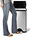 simplehuman 38 Liter / 10 Gallon Rectangular Kitchen Step Trash Can, Brushed Stainless Steel with Plastic Lid