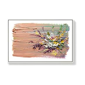 Framed Canvas Home Artwork Decoration Oil Flowers Canvas Wall Art for Living Room, Bedroom - 16x24 inches